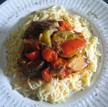 Briami, with Orzo!