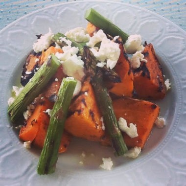 Grilled sweet potatoe salad