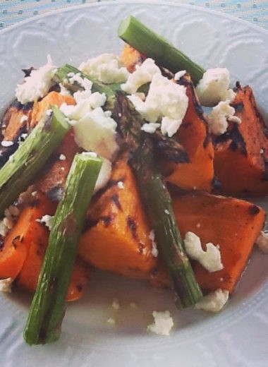 Grilled sweet potatoe salad