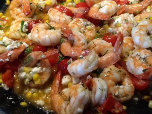 Divine shrimp with herbs and Feta!