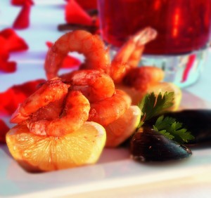 Shrimp with garlic and wine-Litsa!