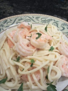 Delicious pasta with shrimp-Litsa!