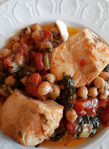 Chickpeas,Spinach and Cod!